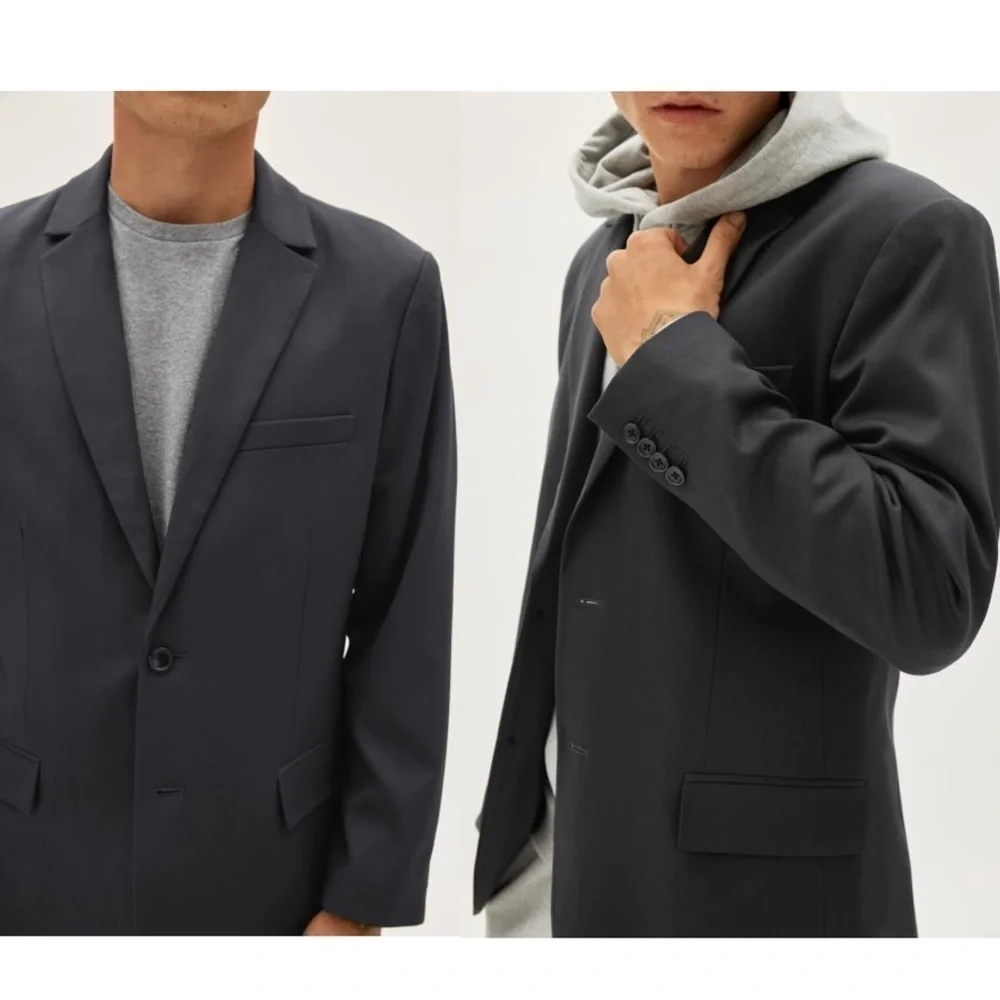 NWT EVERLANE Italian Wool Blazer Suit Jacket‎ Charcoal Men’s 36R